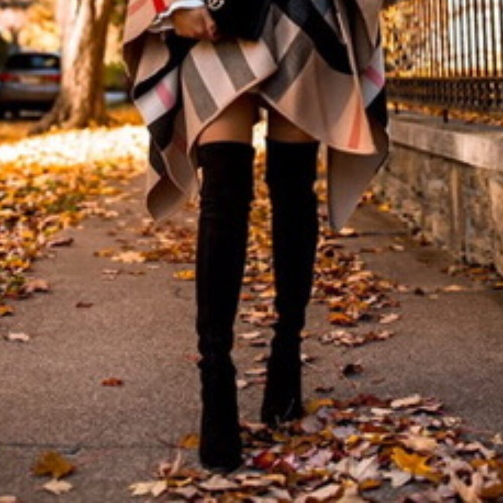 Stewart Weitzman TIELAND Knee-High Suede Boots 7.5 Black Suede